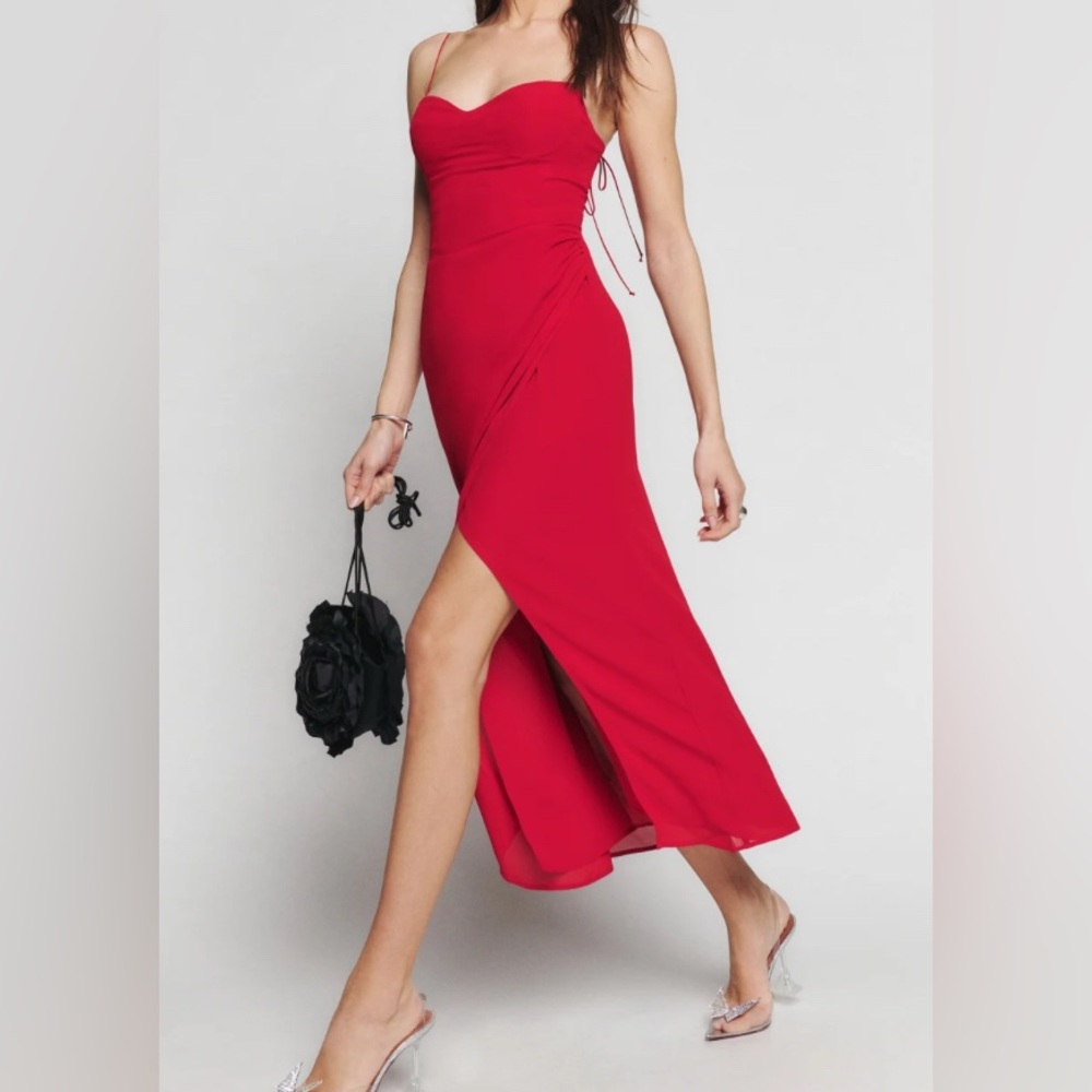 Reformation Kourtney Dress - Cherry